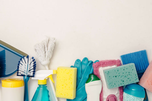 Different types of cleaning supplies 